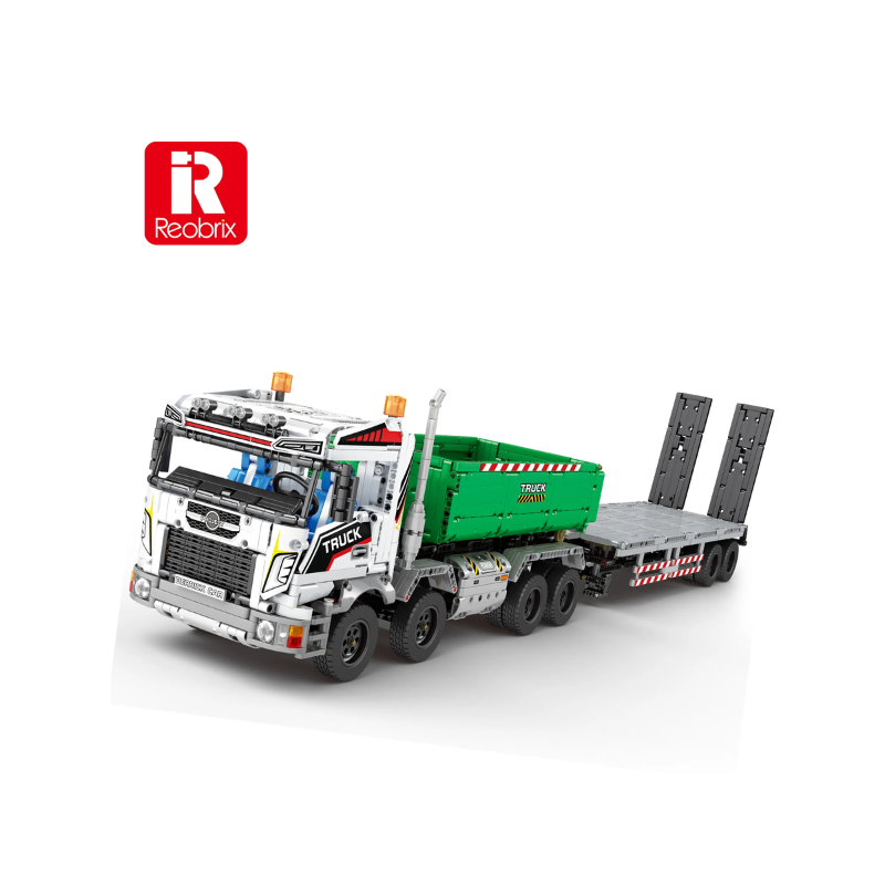 Klocki Reobrix Ciężarówka z 4-trybowym podnośnikiem z przyczepą - Wersja Interaktywna 2950 PCS Klocki Reobrix Ciężarówka z 4-trybowym podnośnikiem z przyczepą - Wersja Interaktywna 2950 PCS