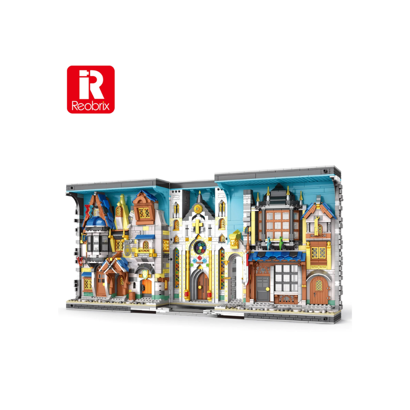 Klocki Reobrix Middle Ages Bazaar Book Miasto Średniowieczne - Wstawka na książki 2922 PCS Klocki Reobrix Middle Ages Bazaar Book Miasto Średniowieczne - Wstawka na książki 2922 PCS