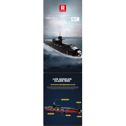 Klocki Reobrix Nuklearna Łódź Podwodna Submarine Los Angeles-class SSN 2988 PCS