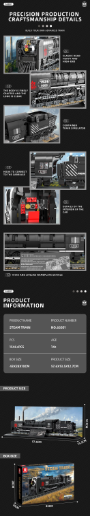 66801 Steam Locomotive (1,546pcs)