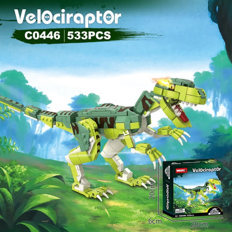 Klocki WOMA C0446-DS. Dinozaur Velociraptor