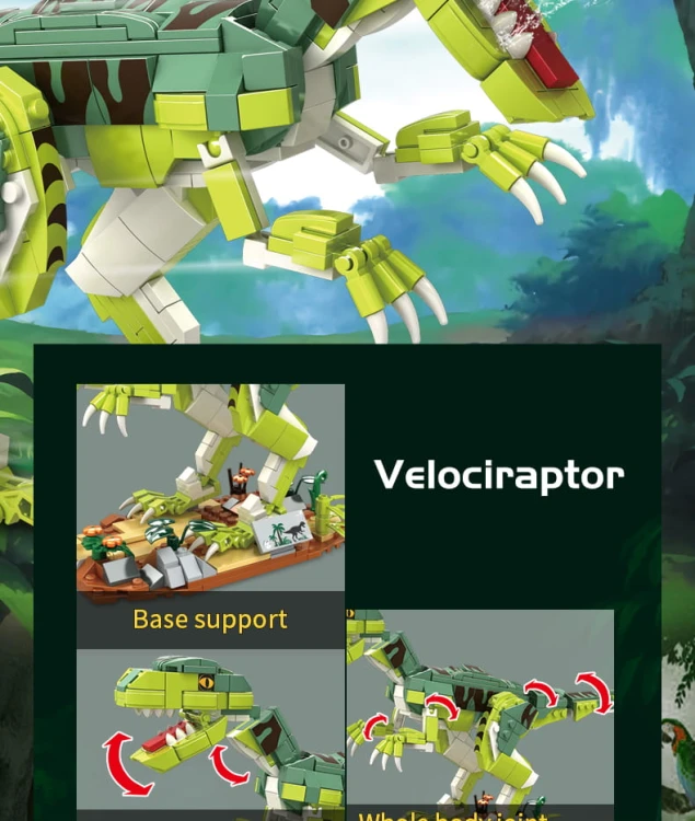 Klocki WOMA C0446-DS. Dinozaur Velociraptor