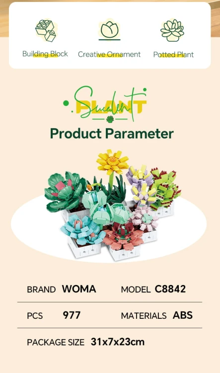 Klocki WOMA 8842 Rośliny sukulentowe