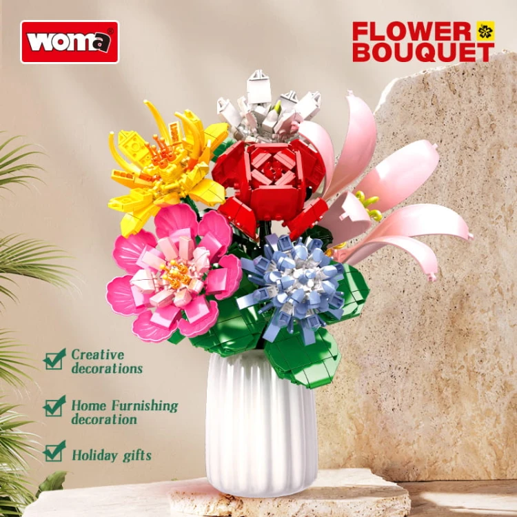 Klocki WOMA 11540-DS. 6 kwiatów