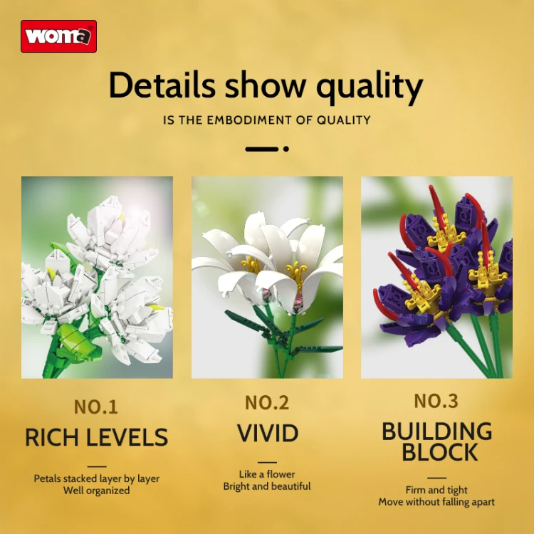 Klocki WOMA 11053-DS. Bukiet kwiatów