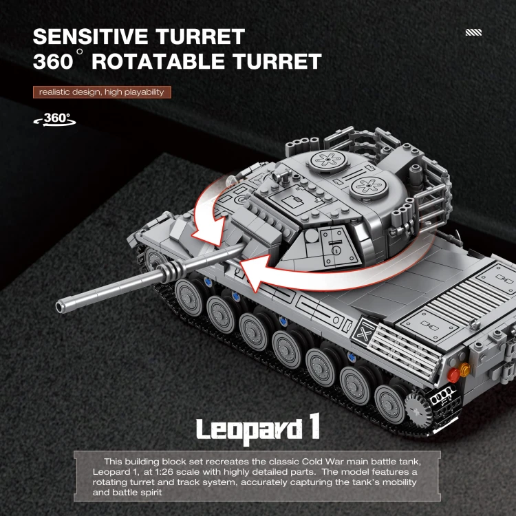Klocki REOBRIX 77038 Leopard 1 World of Tanks (1273 elementów)