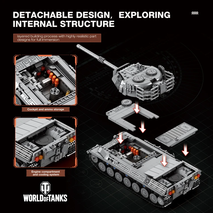 Klocki REOBRIX 77038 Leopard 1 World of Tanks (1273 elementów)