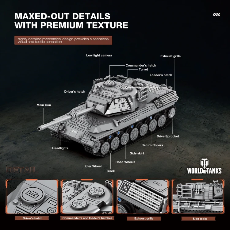 Klocki REOBRIX 77038 Leopard 1 World of Tanks (1273 elementów)