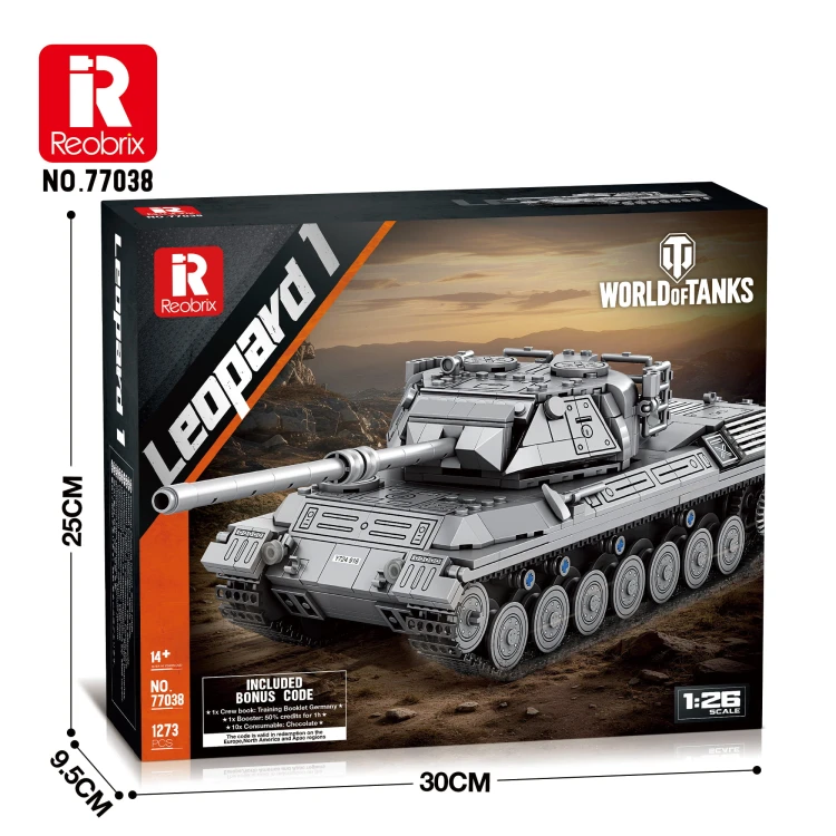 Klocki REOBRIX 77038 Leopard 1 World of Tanks (1273 elementów)