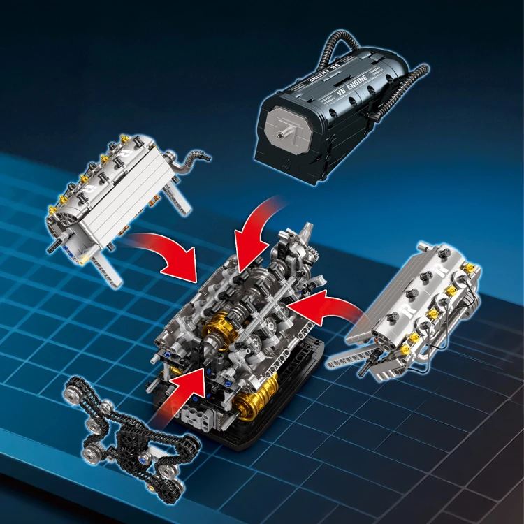 Klocki REOBRIX 33013 Silnik V6 (1268 elementów)