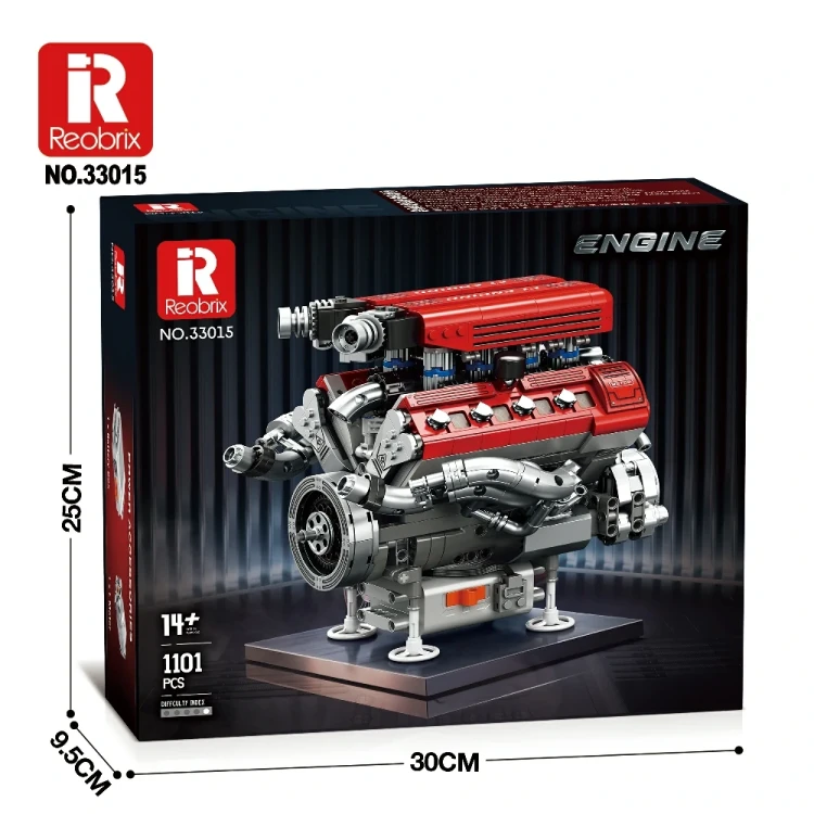Klocki REOBRIX 33015 Silnik wyścigowy F1  (1101 elementów)