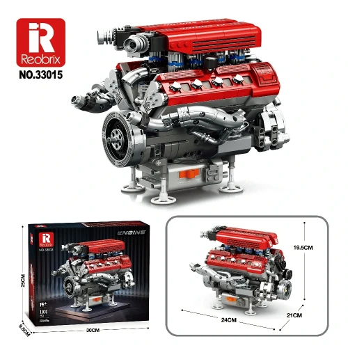 Klocki REOBRIX 33015 Silnik wyścigowy F1  (1101 elementów)