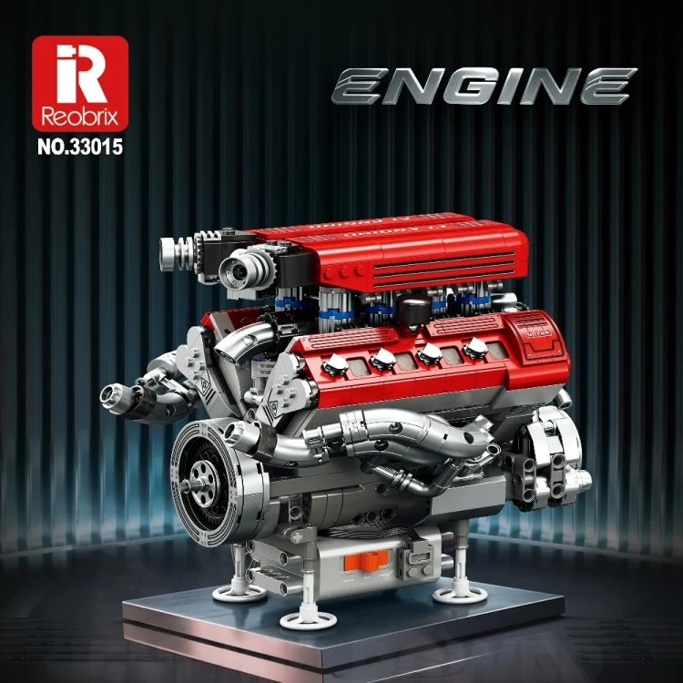 Klocki REOBRIX 33015 Silnik wyścigowy F1  (1101 elementów)