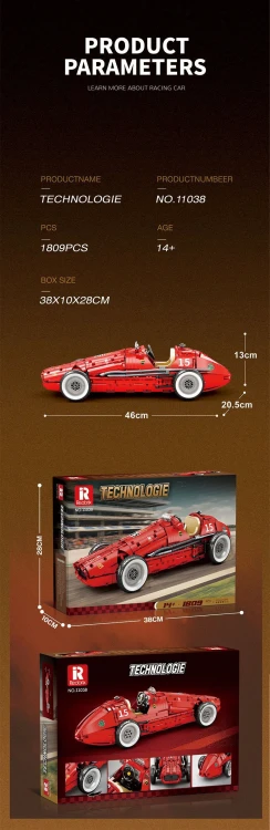 Klocki REOBRIX 11038 Samochód wyścigowy 500 F2 (1809 elementów)