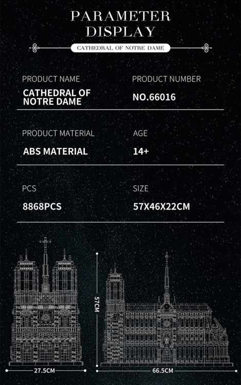 66016 CATHEDRAL OF NOTRE DAME (8868pcs)