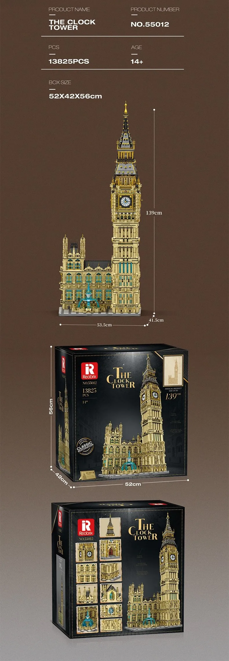Klocki REOBRIX 55012 - Big Ben - 13 825 elementów
